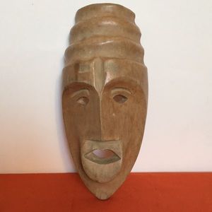 FINAL MARKDOWN Hand-carved Wooden Mask with Hanger Hook